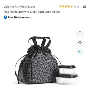 Fit + Fresh Leopard Print Lunch Bag with Containers